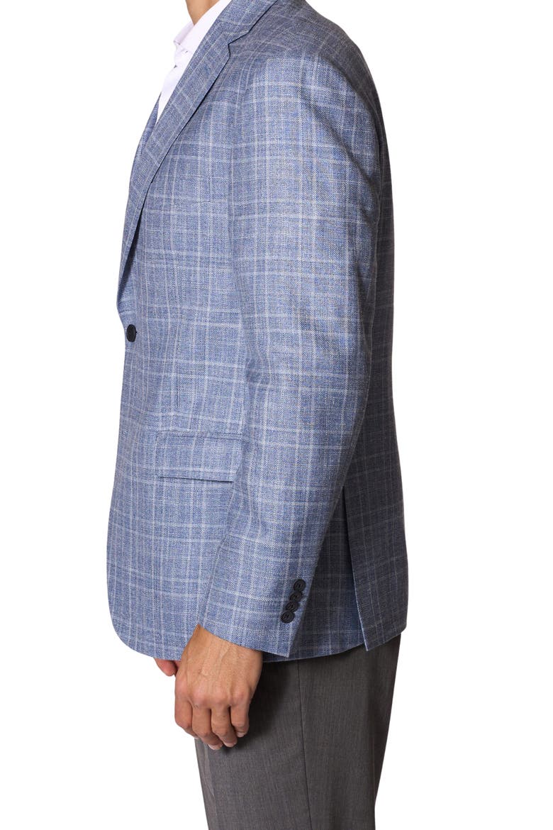 Plaid Wool & Silk Blend Sport Coat, Alternate, color, LIGHT BLUE