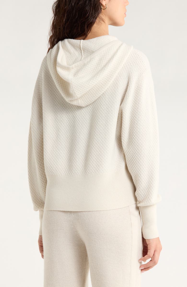 Zella Wool & Cashmere Zip Front Hoodie, Alternate, color, Ivory Egret Light