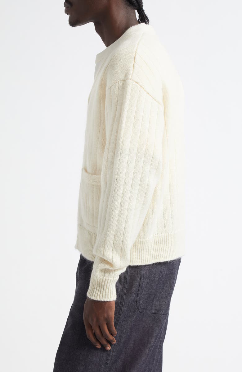 VISVIM Mohair & Cotton Blend Cardigan, Alternate, color, Ivory