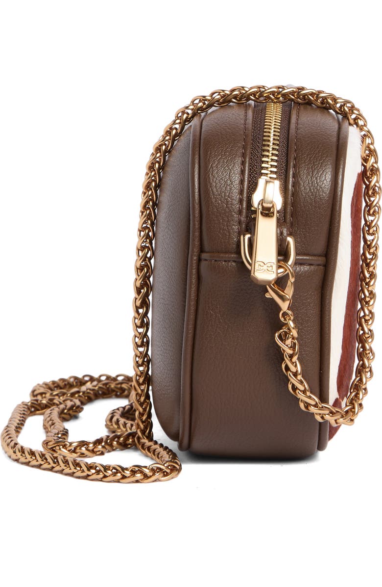 Sam Edelman Nylie Genuine Calf Hair Leather Camera Bag, Alternate, color, Brown