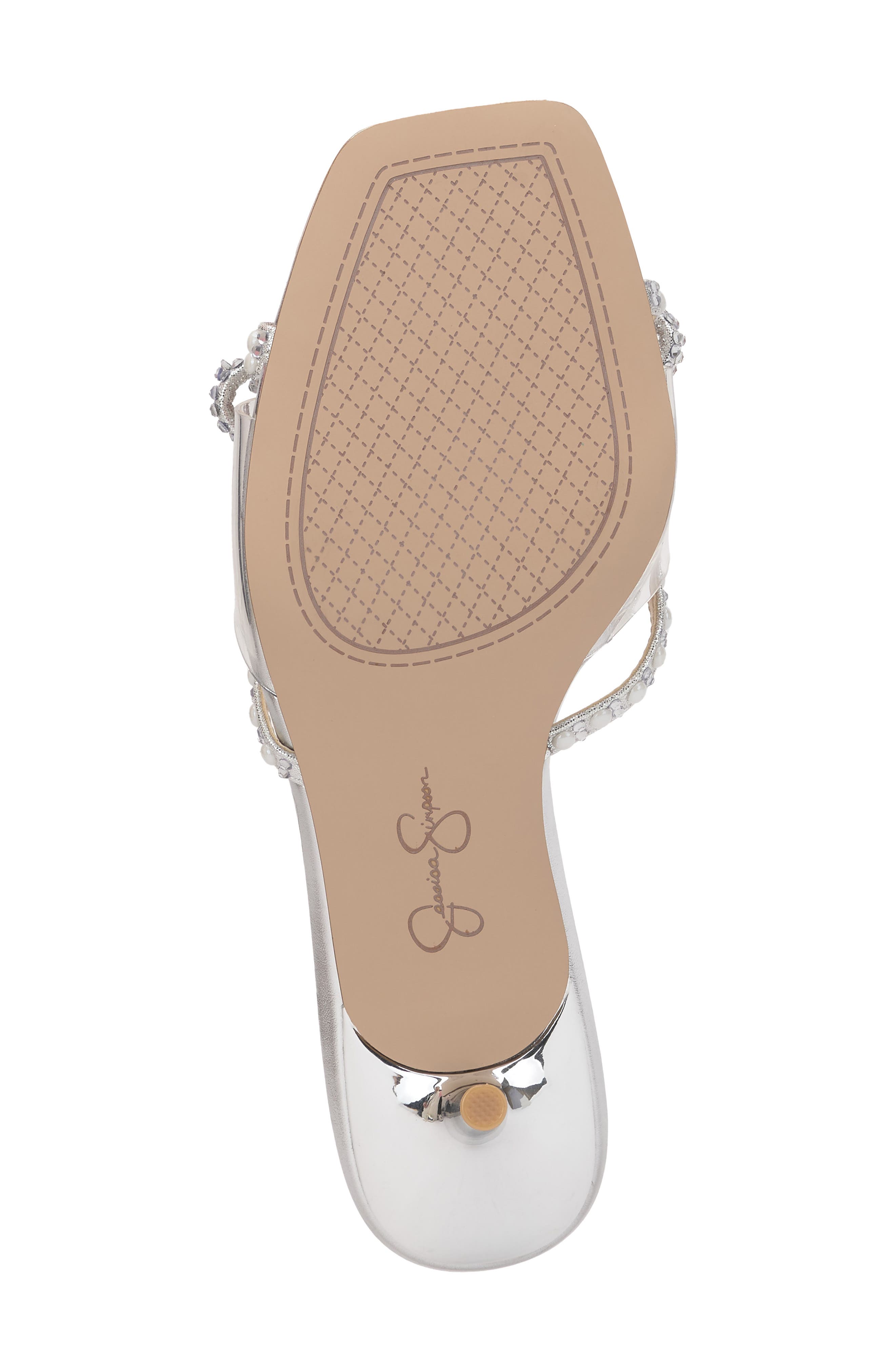 Jessica Simpson Cornilia Slide Sandal, Alternate, color, Silver/ Clear