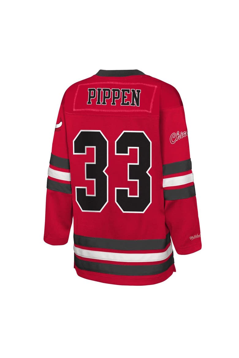 Youth Mitchell & Ness Scottie Pippen Red Chicago Bulls Maxxed Out 2.0 Fashion Hockey Jersey, Alternate, color, Red