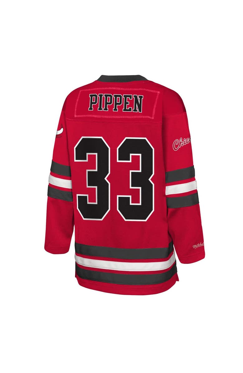 Mitchell & Ness Youth Mitchell & Ness Scottie Pippen Red Chicago Bulls Maxxed Out 2.0 Fashion Hockey Jersey, Alternate, color, Red