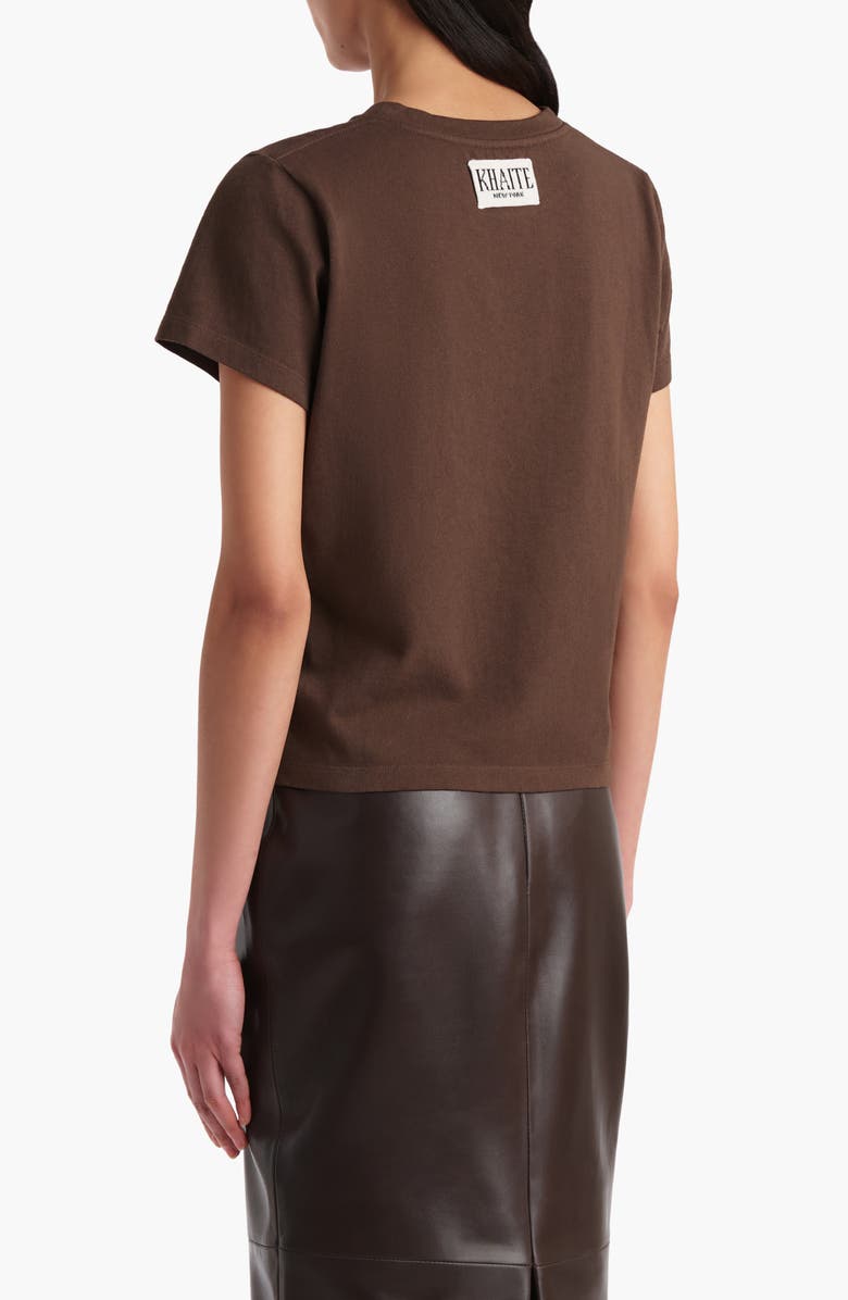 Khaite Emmylou Cotton T-Shirt, Alternate, color, Bark