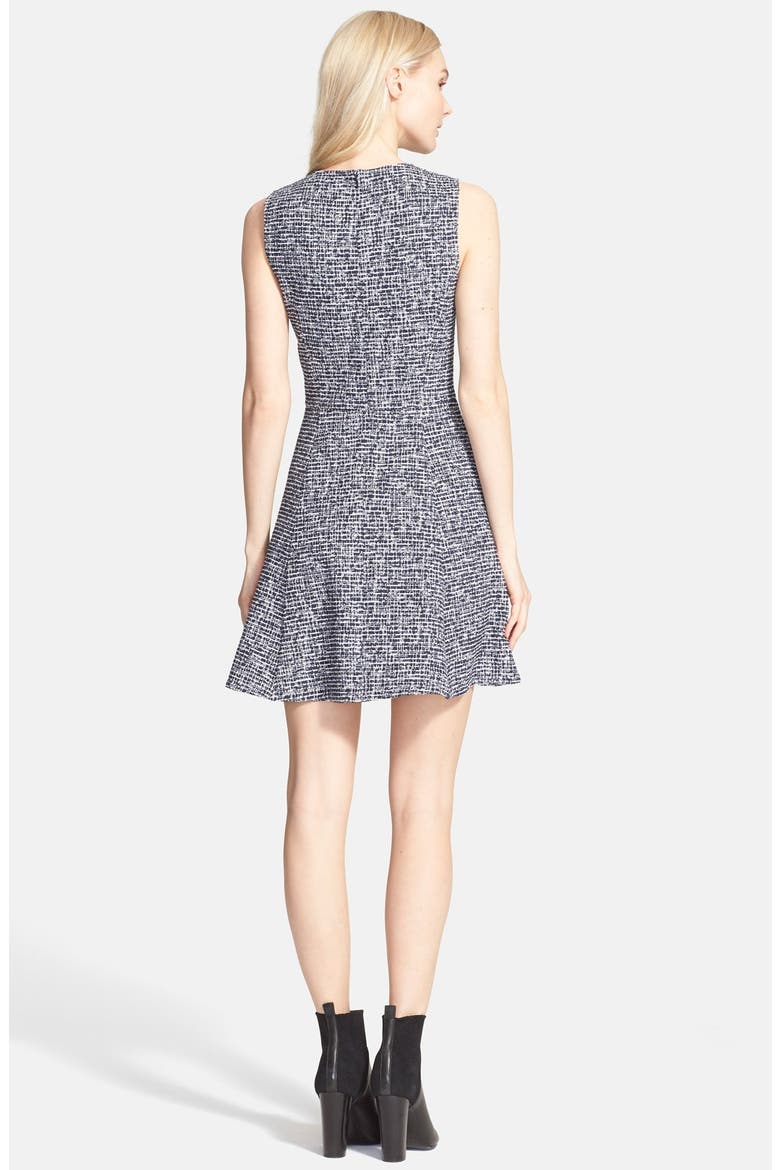 'Tillora' Bouclé Fit & Flare Dress, Alternate, color, NAVY MULTI