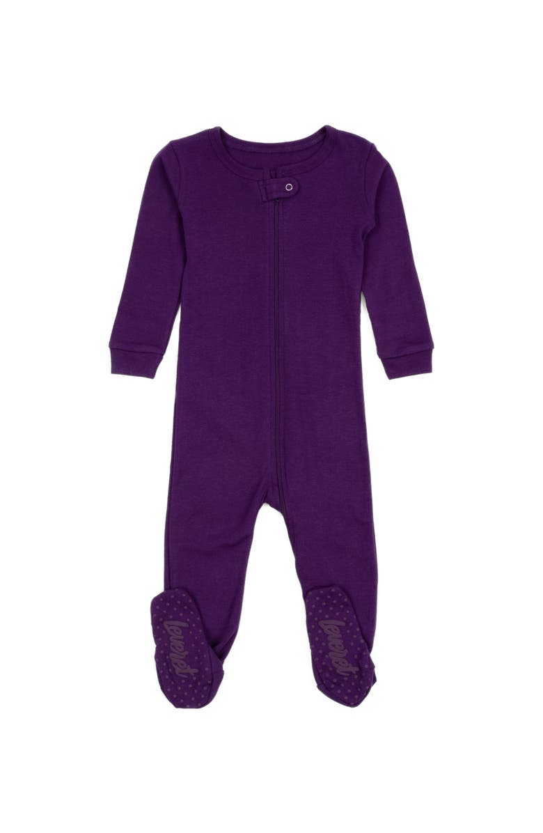 Leveret Footed Solid Cotton Matching Family Pajamas, Main, color, Dark Purple