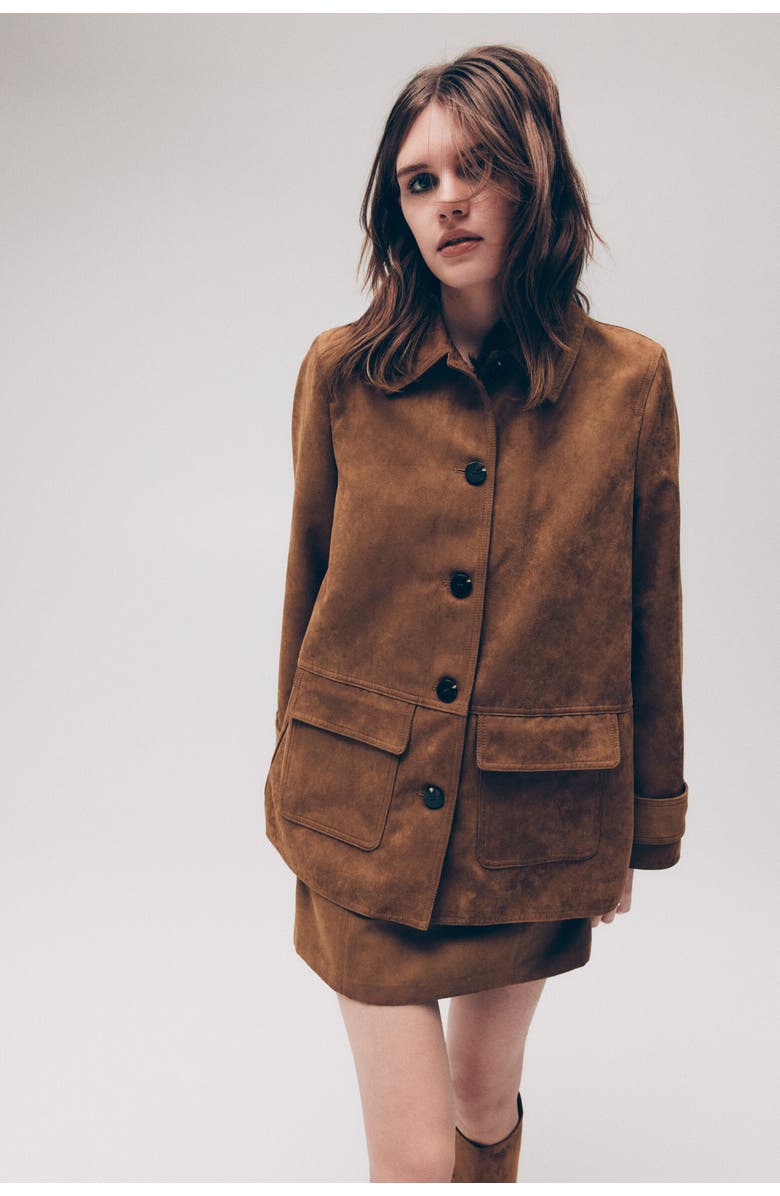 H&M Collared Jacket, Main, color, Dark Beige