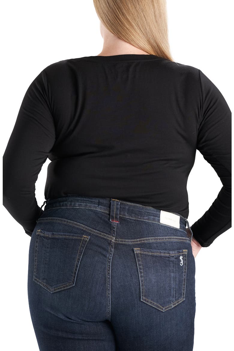 Crewneck Long Sleeve Pocket T-Shirt, Alternate, color, BLACK