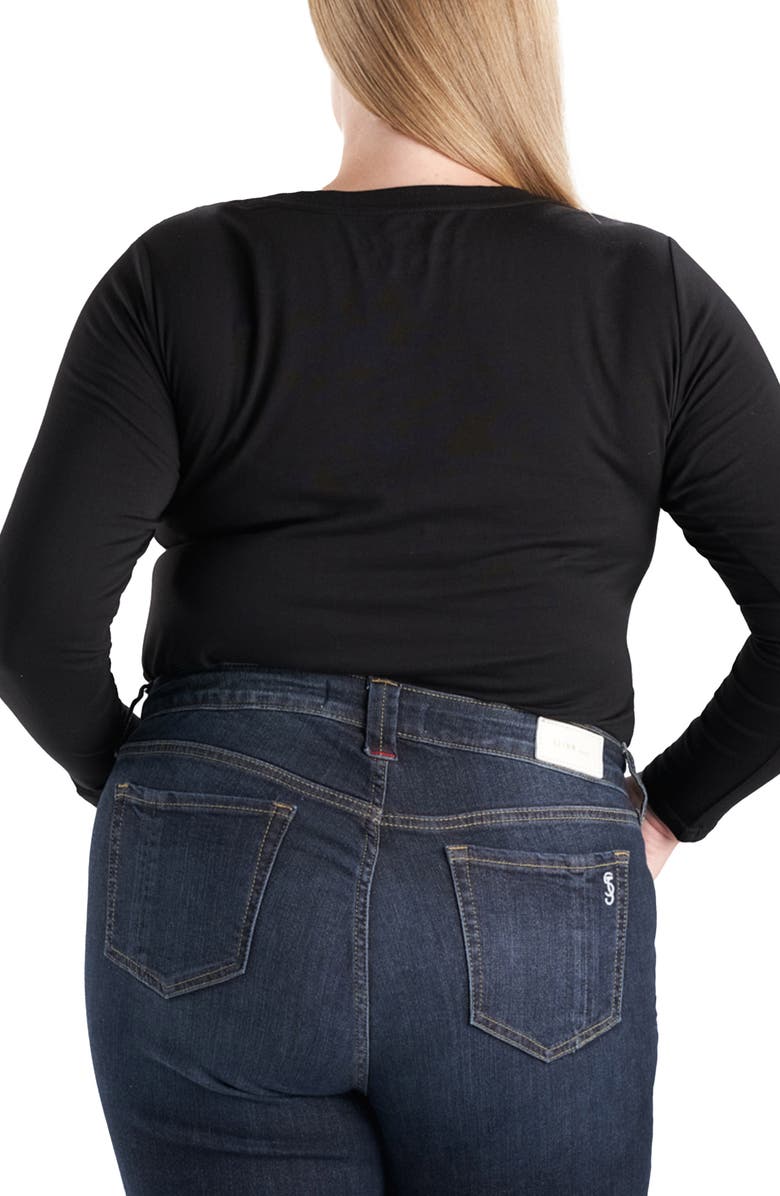 SLINK Jeans Crewneck Long Sleeve Pocket T-Shirt, Alternate, color, Black