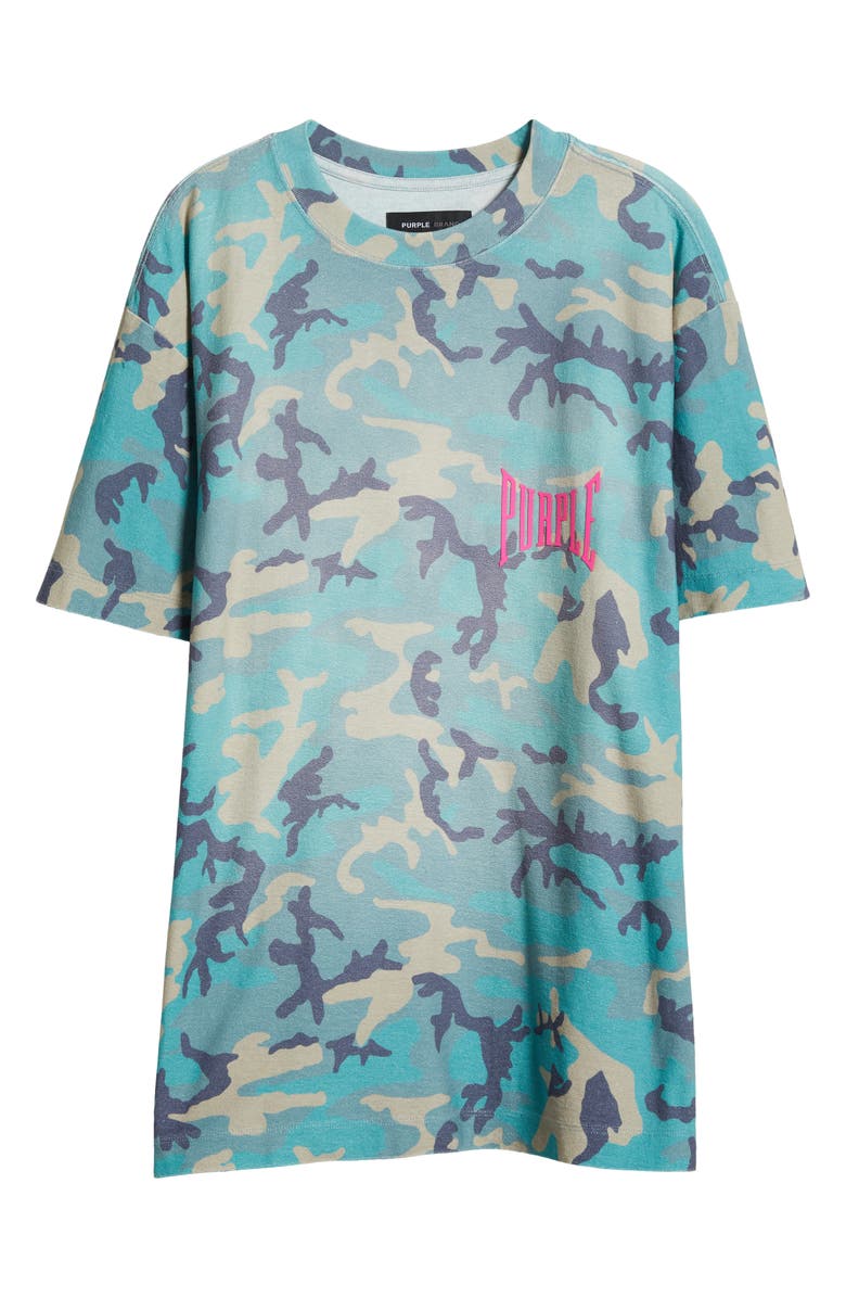 PURPLE BRAND Camo Logo Graphic T-Shirt, Alternate, color, Blue Multi
