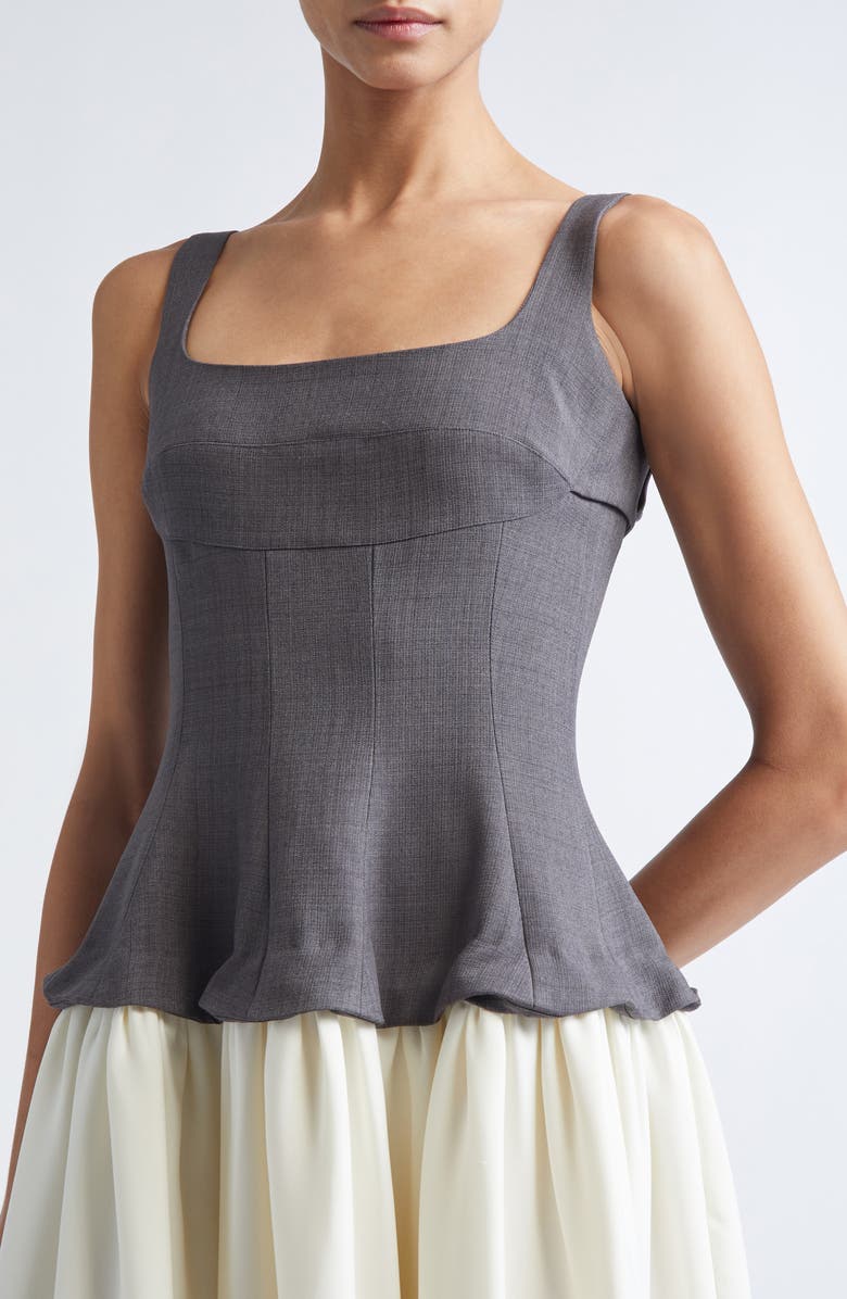 Stine Goya Mixed Media Corset Dress, Alternate, color, Melange Grey / Cream