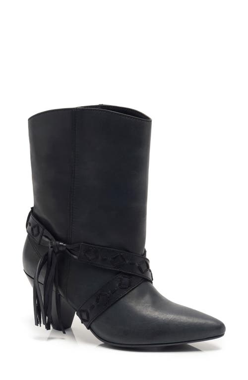 Free People Bronte Belt Wrapped Western Boot In Black