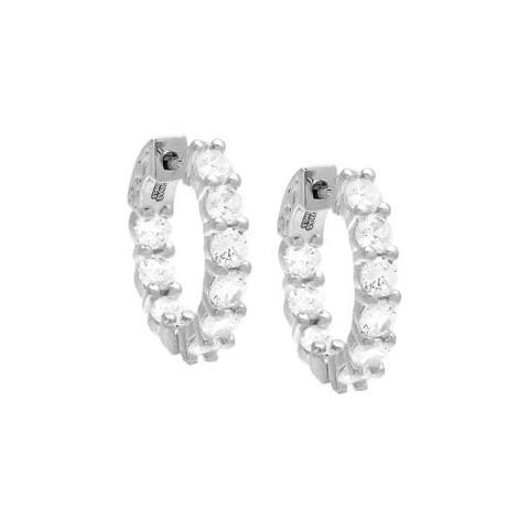 Moissanite Small Inside Out Hoop Earring