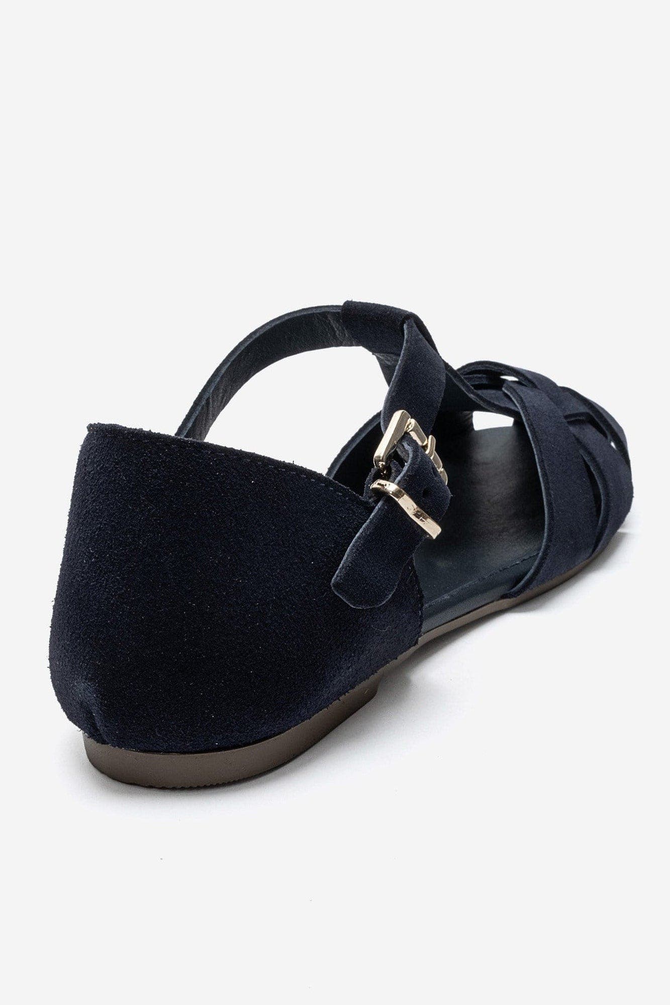 Falina Leather Sandal, Alternate, color, Navy Suede