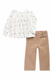 Tommy Hilfiger Logo Heart Ruffle Top & Pants Set