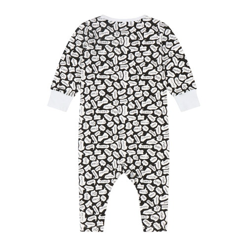 Mixed Up Clothing Baby Jumpsuit Romper In Black/white/hello