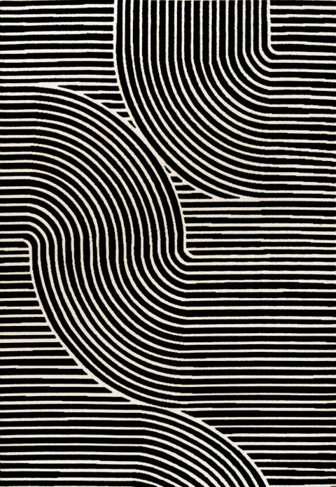 Hallie High-Low Minimalist Curve Geometric Indoor/Outdoor Area Rug