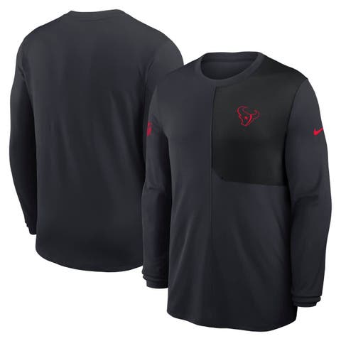 Men's Nike Navy Houston Texans Sideline Coach UV Performance Long Sleeve T-Shirt