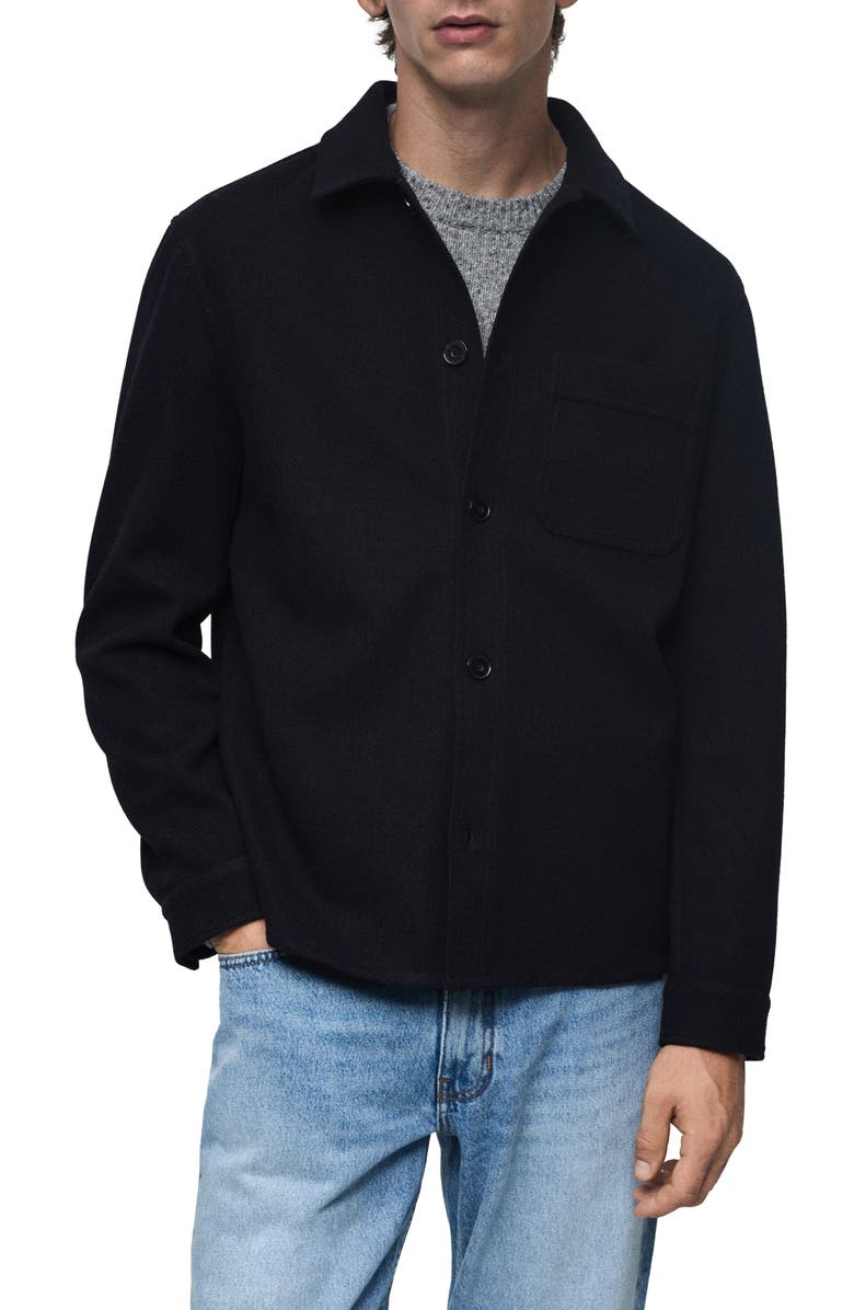 MANGO Regular Fit Fleece Overshirt, Main, color, 