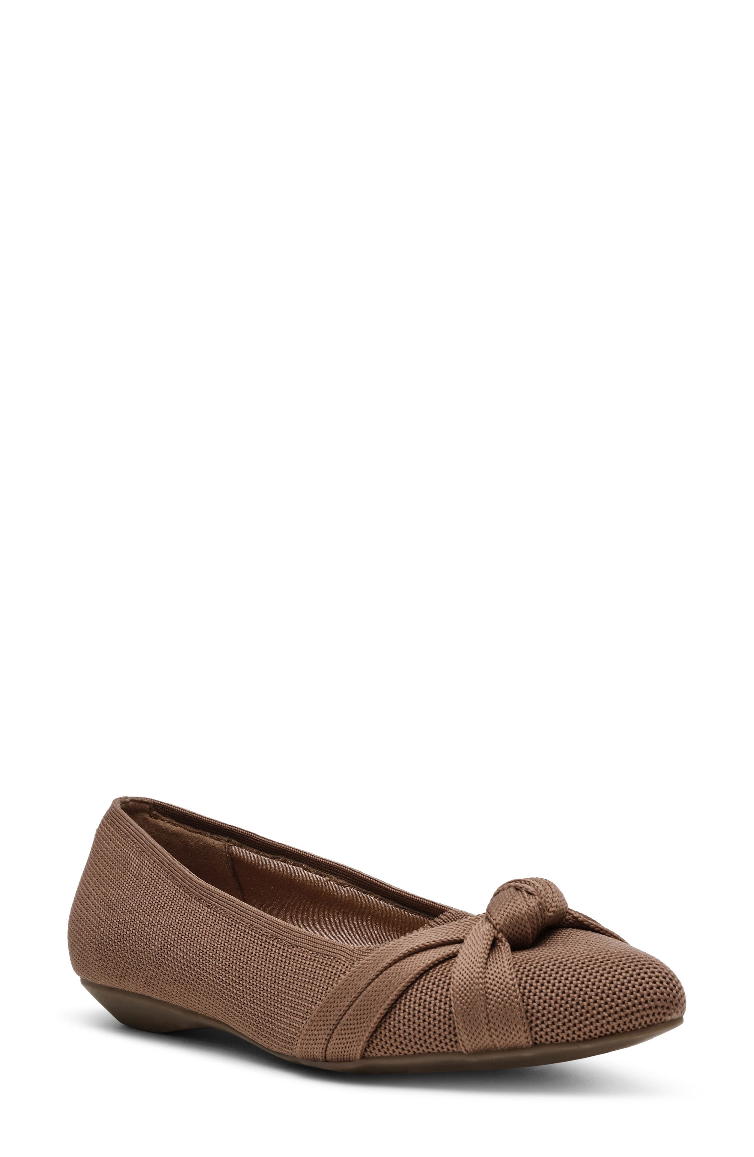 Anne Klein Olami Knot Flat, Main, color, Truffle Knit