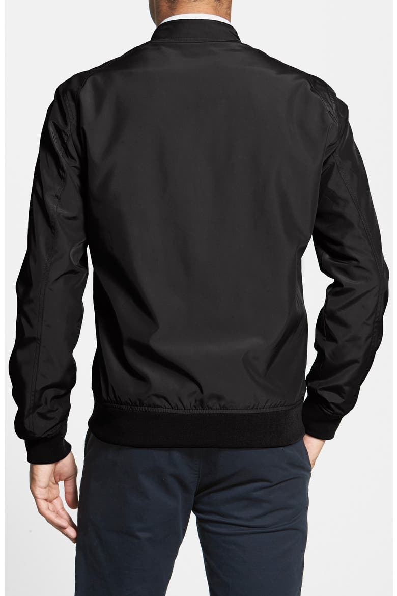 'Nordton' Extra Trim Bomber Jacket, Alternate, color, BLACK