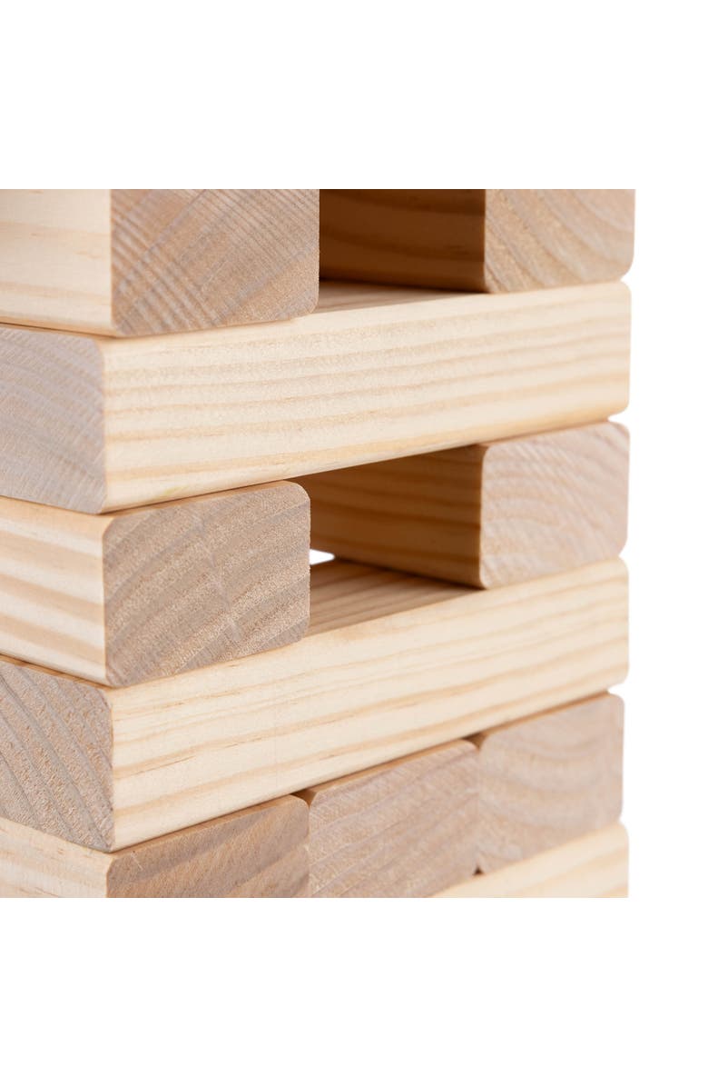 Grasshopper Games Giant Stack N Fall Wood Block Game Bag Family, Alternate, color, Multicolored