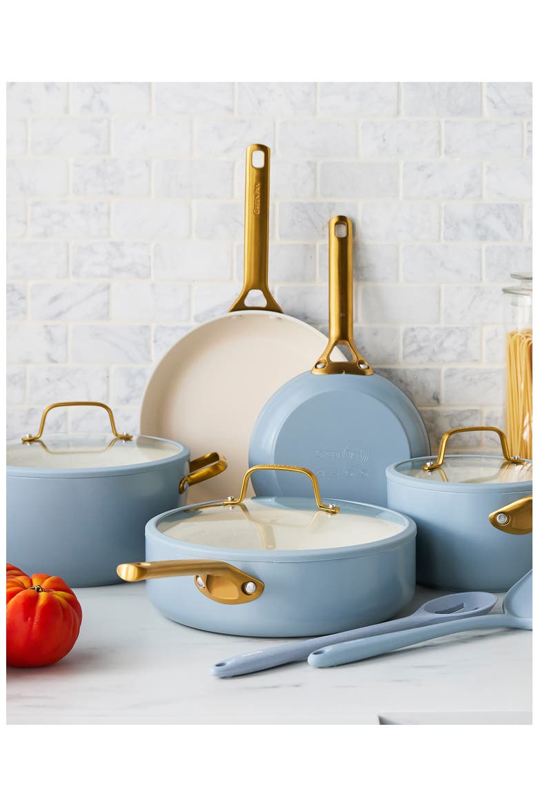 Reserve Pro 10-Piece Ceramic Nonstick Cookware Set, Alternate, color, SELVEDGE BLUE