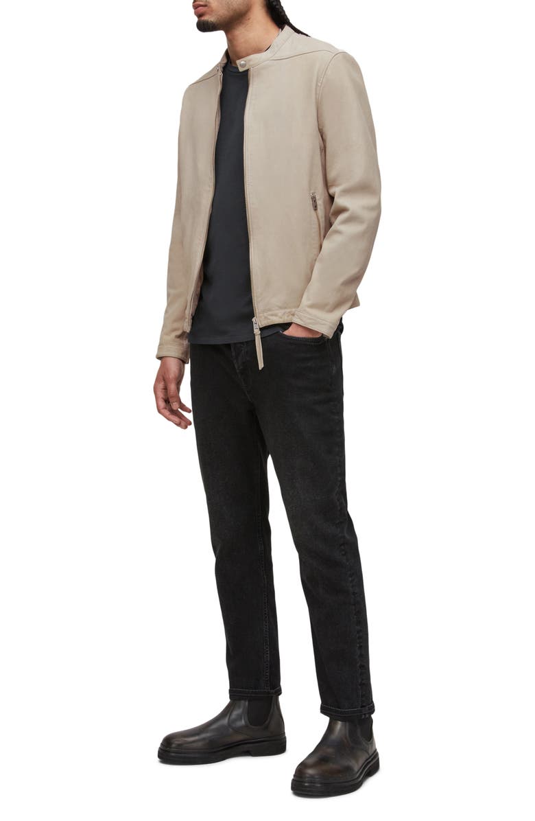 AllSaints Marina Leather Jacket, Alternate, color, Clifftop Taupe