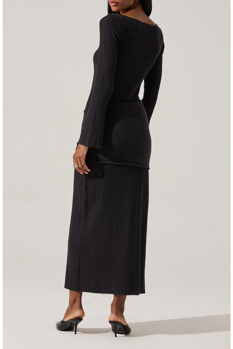 Arwyn Wrap Detail Long Sleeve Sweater Dress, Alternate, color, CHARCOAL