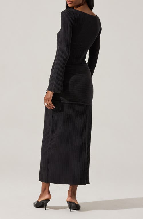 Astr The Label Arywn Wrap Detail Long Sleeve Sweater Dress In Black