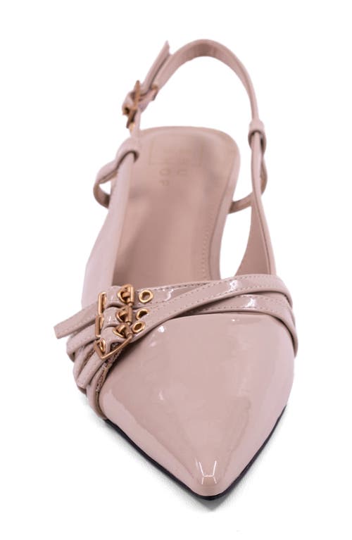 Shushop Nadja Pointed Toe Kitten Heel Slingback Pump