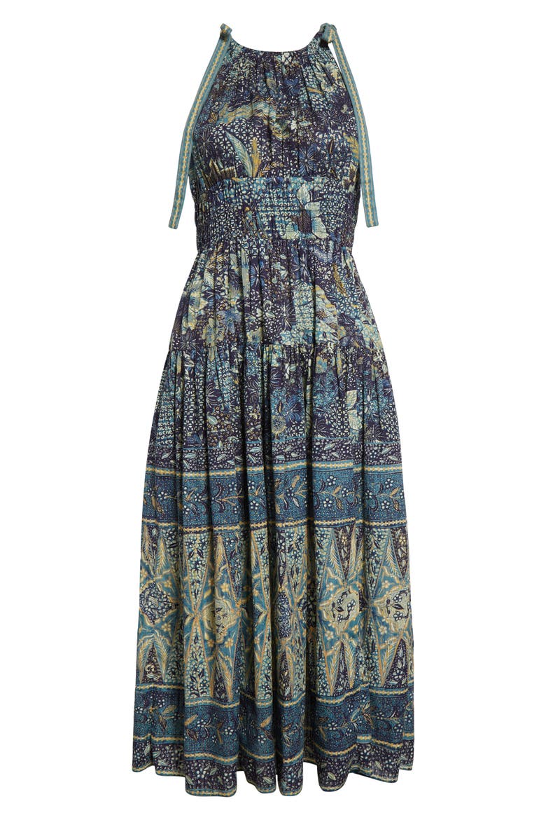 Essie Smocked Waist Sleeveless Maxi Dress, Alternate, color, PORTOFINO