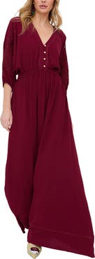 Raffya Somerton Kaftan Style Embroidered Maxi Dress
