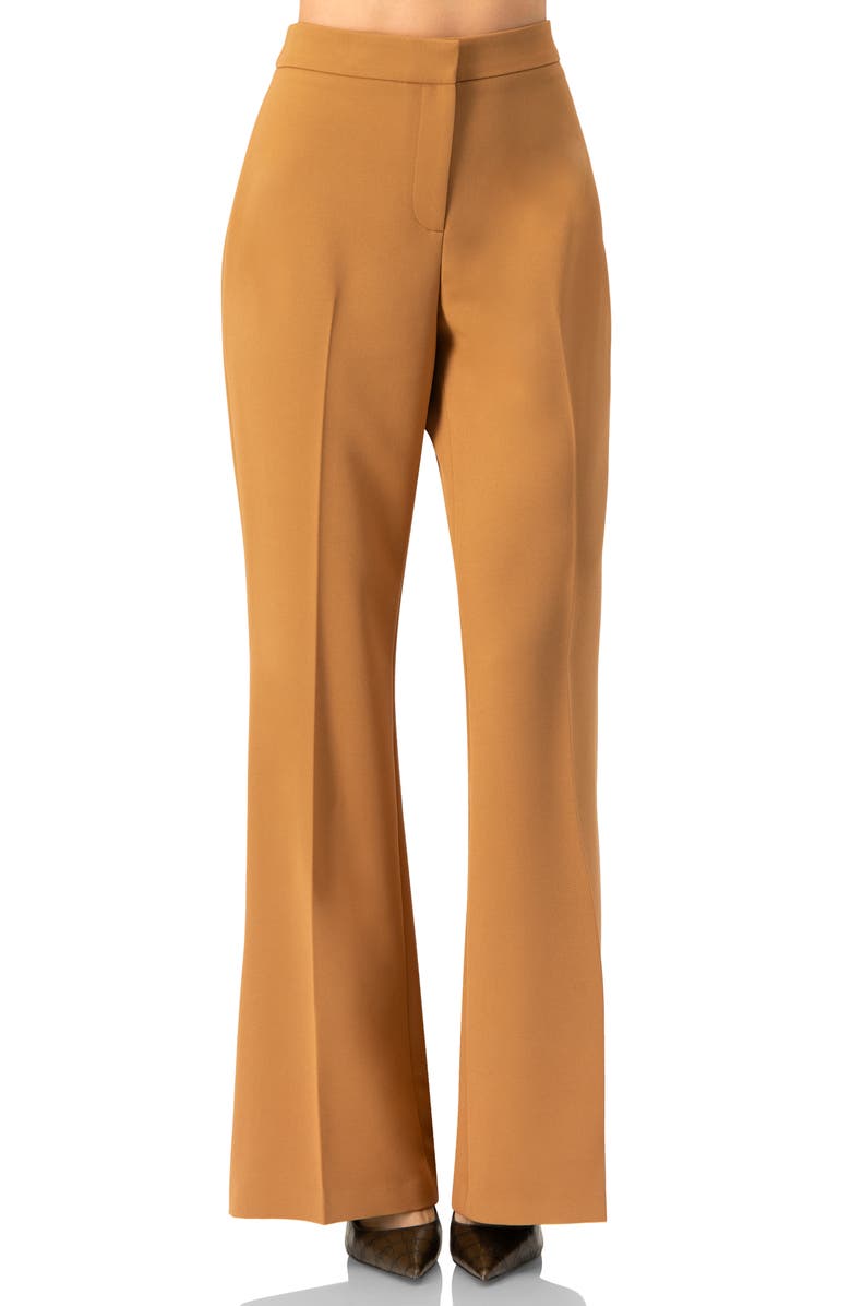 IVONNE Semi Flare Trousers, Main, color, Camel