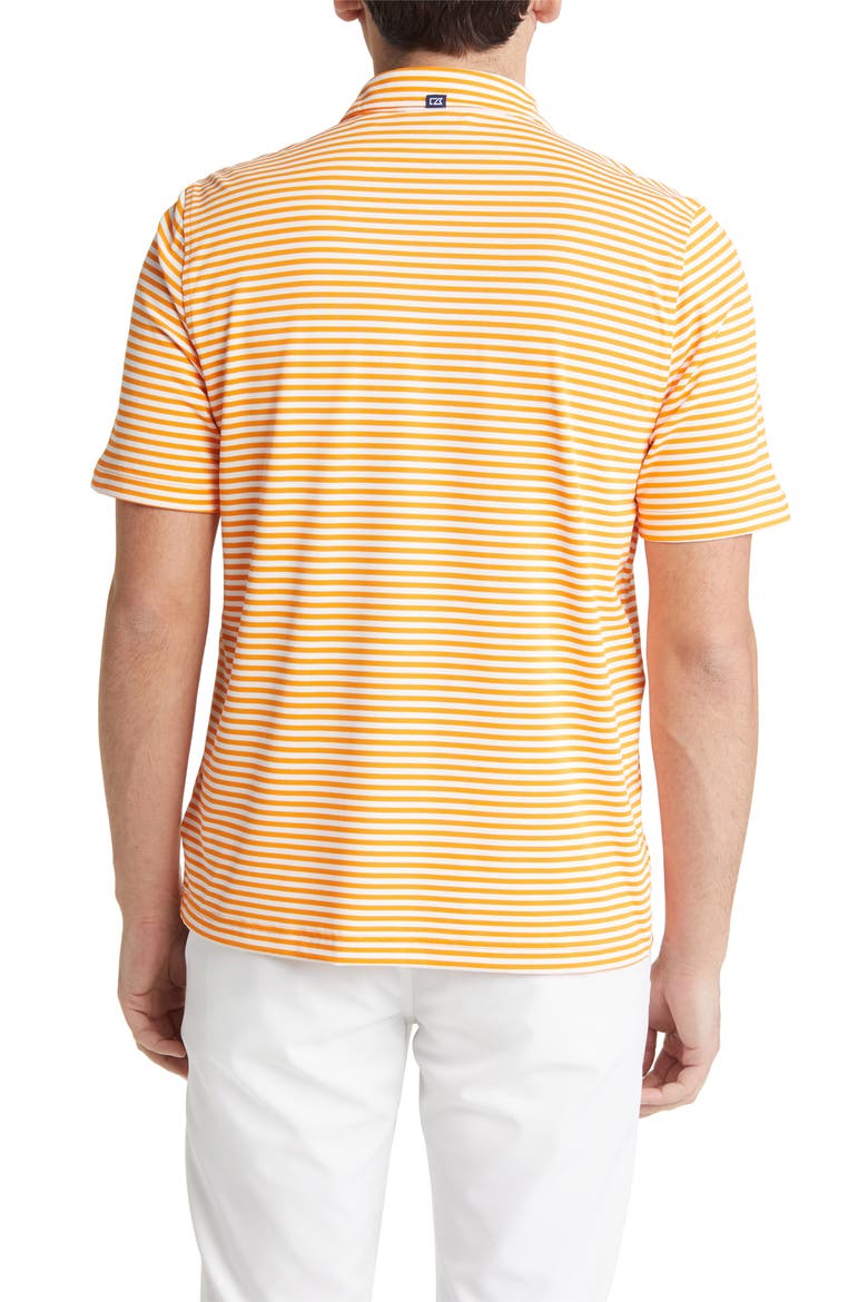 Virtue Piqué Stripe Recycled Blend Polo, Alternate, color, ORANGE BURST