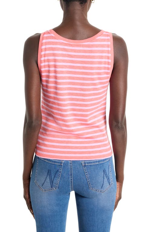 Nzt By Nic+zoe Striped Boat Neck Tank Top In Pink Multi