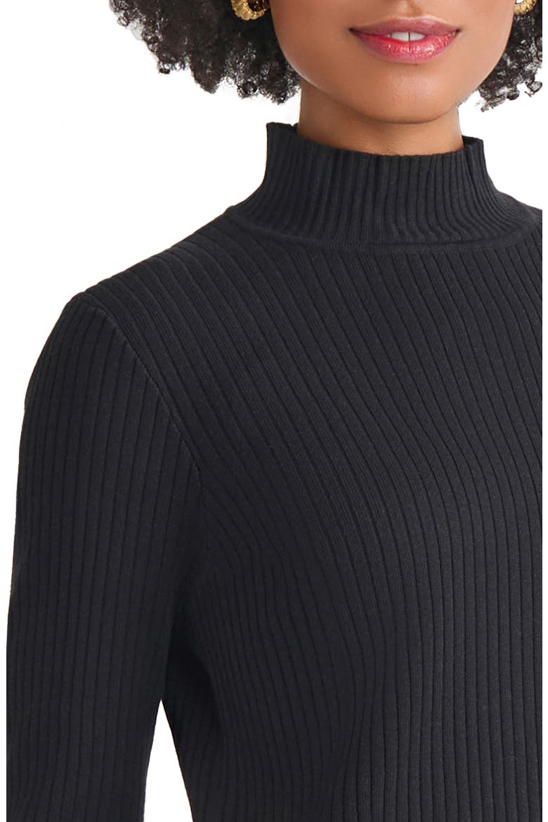 Rib Short Sleeve Sweater, Alternate, color, JONES BLACK