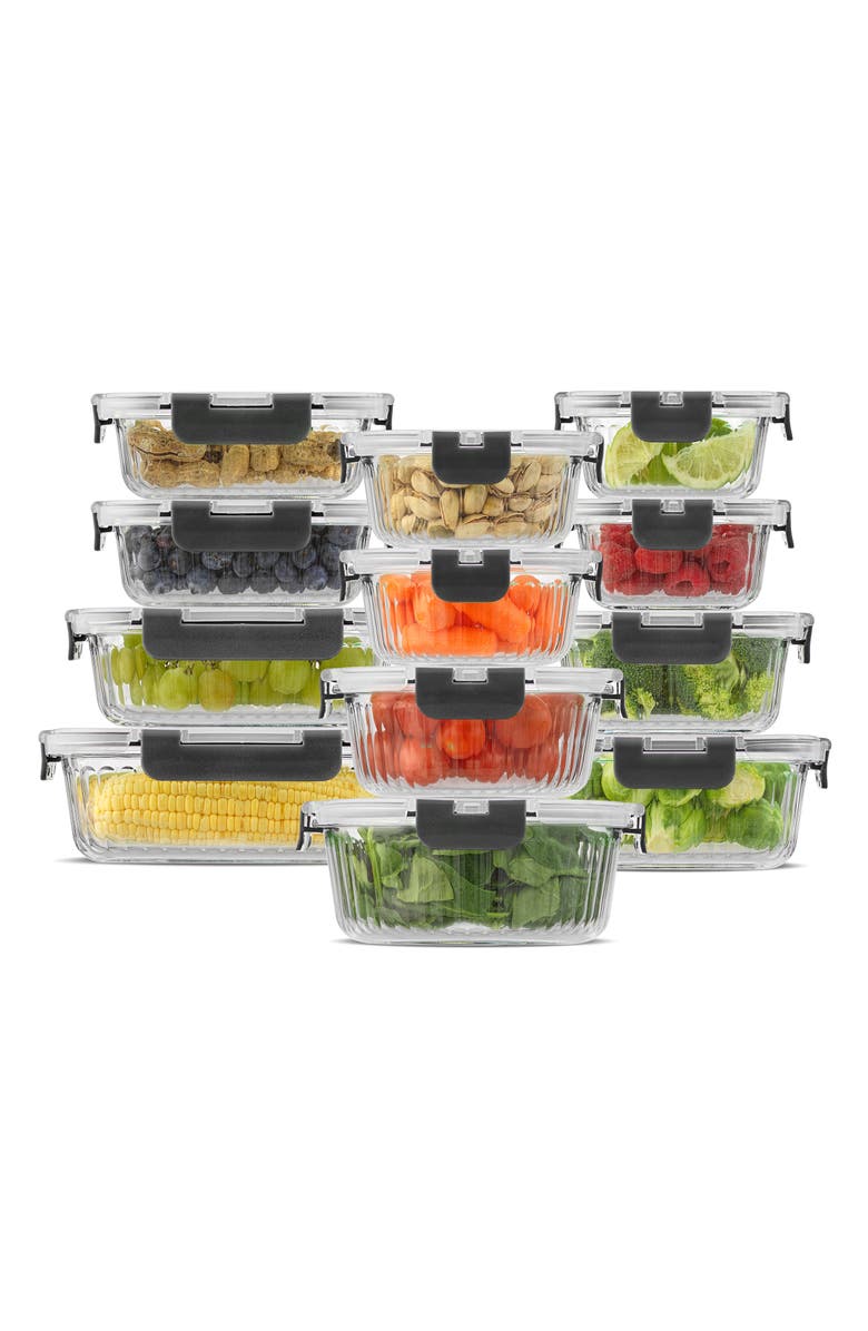 JoyJolt 24-Piece Glass Food Storage Containers with Airtight Lids, Alternate, color, 