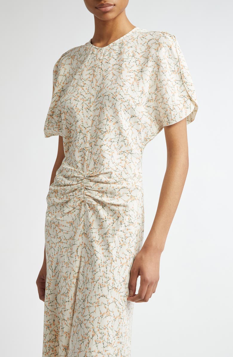 Victoria Beckham Gathered Waist Midi Dress, Alternate, color,