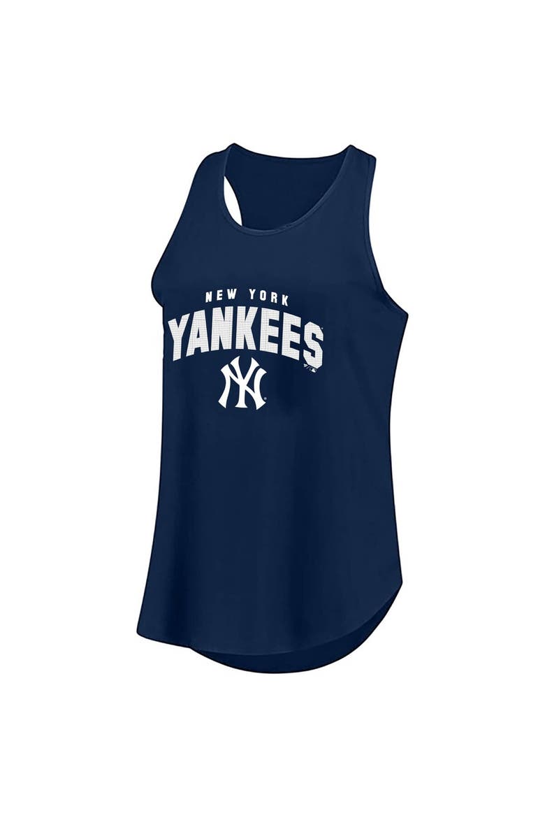 Women's Profile Navy New York Yankees Plus Size Wordmark Racerback Scoop Neck Tank Top, Main, color, Navy