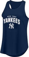 FANATICS Women's Profile Navy New York Yankees Plus Size Wordmark Racerback Scoop Neck Tank Top