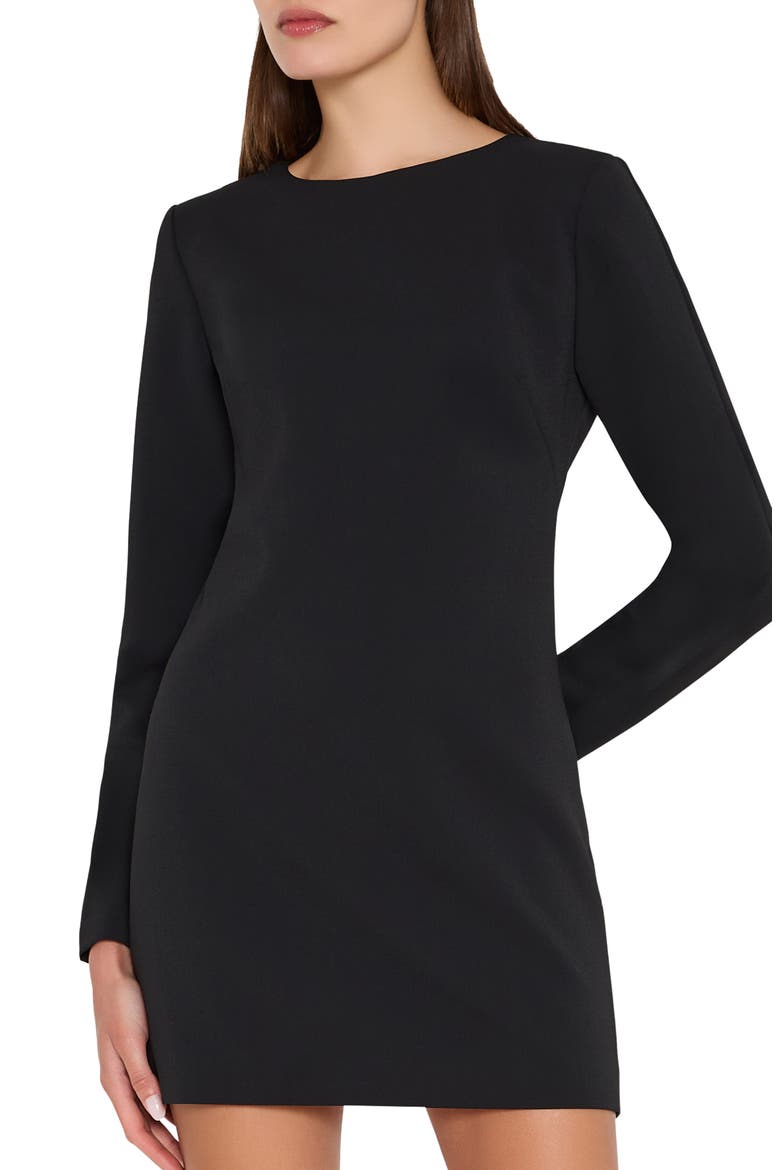 Audrey Crepe Minidress, Alternate, color, BLACK