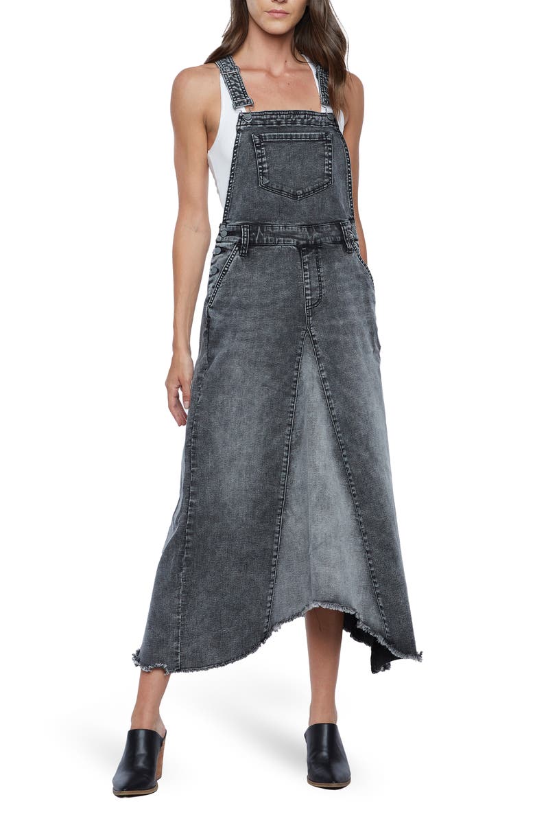 Wash Lab Denim Pieced Mixed Denim Jumper, Main, color, Faded Black