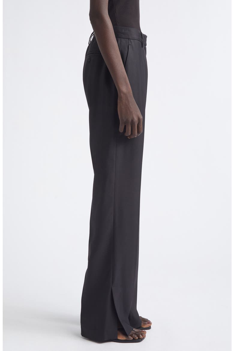 Petula Split Hem Silk Trousers, Alternate, color, BLACK