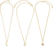 Ettika Set of 3 Celestial Pendant Necklaces