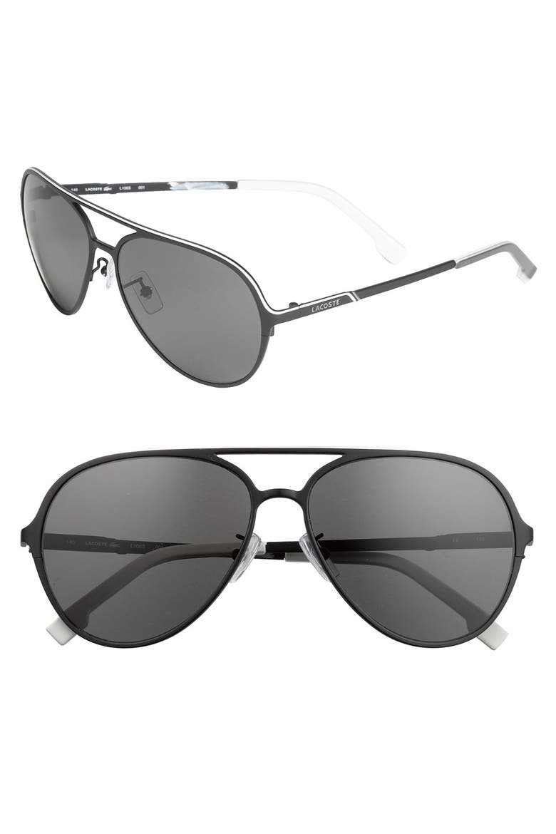'Navigator' Metal Aviators, Main, color, SATIN BLACK