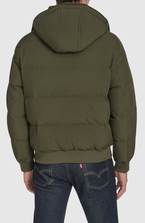 Andrew Marc Langham Water Resistant Hooded Puffer Bomber Jacket In Gray