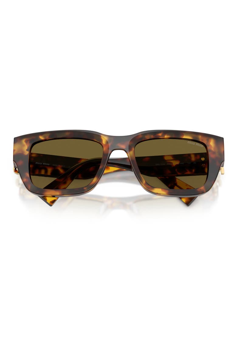 53mm Square Sunglasses, Alternate, color, HONEY HAVANA / DARK BROWN
