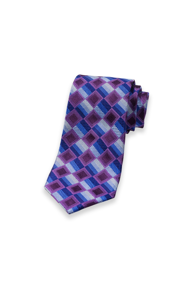 Patterned Woven Silk Tie, Main, color, Purple/Blue Multi