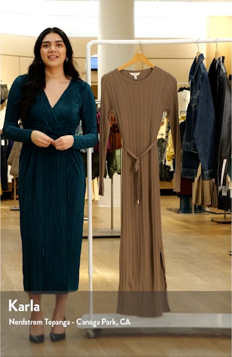Long Sleeve Variegated Rib Knit Dress, sales video thumbnail
